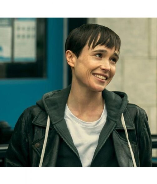 Elliot Page Umbrella Academy Biker Leather Jacket - Image 6