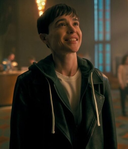 Elliot Page Umbrella Academy Biker Leather Jacket - Image 12