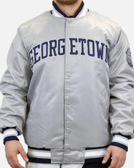 Gray Villa Georgetown Hoyas Team Bomber Satin Jacket
