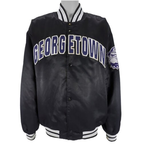 Gray Villa Georgetown Hoyas Team Bomber Satin Jacket - Image 2