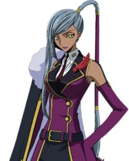 Code Geass TV Series Villetta Nu Cotton Purple Coat
