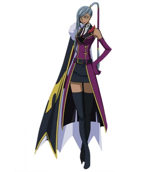 Code Geass TV Series Villetta Nu Cotton Purple Coat - Image 2