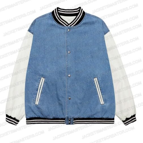 Ed Skrein I Used to Be Famous Varsity Blue and Gray Jacket