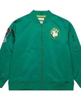 Boston Celtics Vintage Logo Green Lightweight Satin Jacket