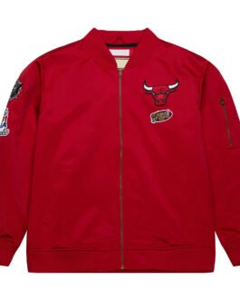 Chicago Bulls Vintage Logo Red Lightweight Satin Jacket