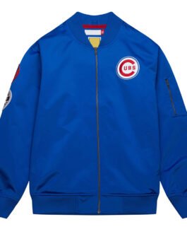 Chicago Cubs Vintage Logo Royal Lightweight Satin Jacket