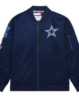 Dallas Cowboys Vintage Logo Navy Lightweight Satin Jacket