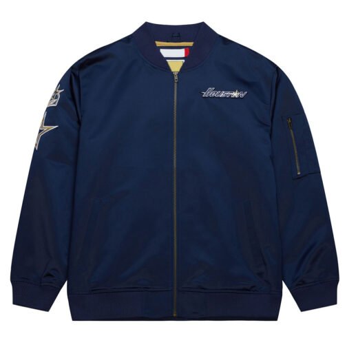 Houston Astros Vintage Logo Navy Lightweight Satin Jacket