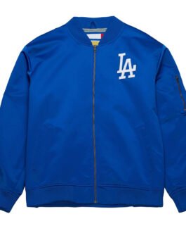 LA Dodgers Vintage Logo Royal Lightweight Satin Jacket