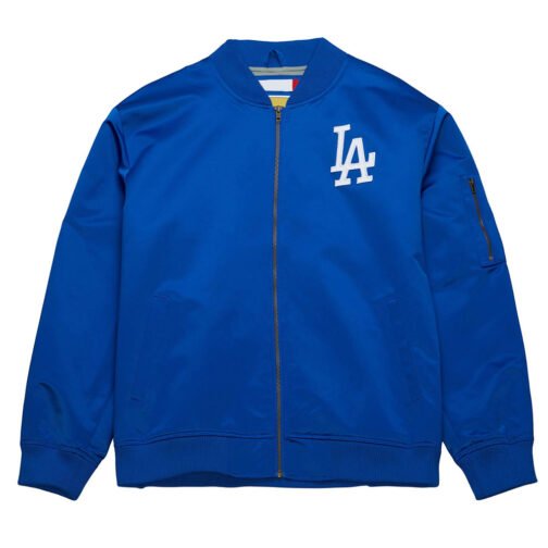 LA Dodgers Vintage Logo Royal Lightweight Satin Jacket