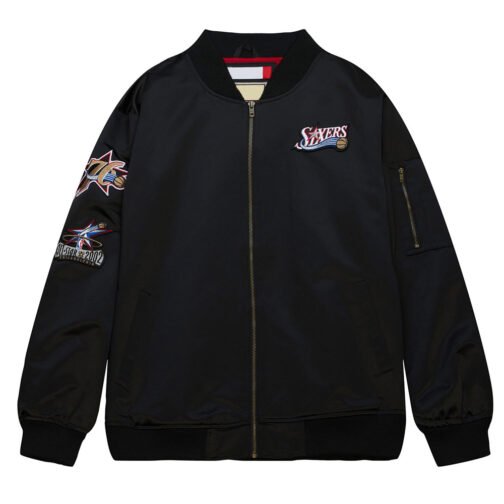 Philadelphia 76ers Vintage Logo Lightweight Satin Jacket