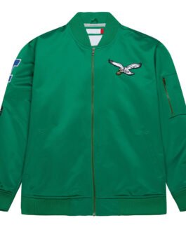 Philadelphia Eagles Vintage Logo Green Lightweight Satin Jacket