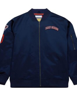San Diego Padres Vintage Logo Navy Lightweight Satin Jacket