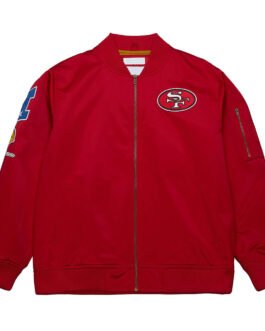 San Francisco 49ers Vintage Logo Red Lightweight Satin Jacket