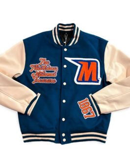 Morgan State University Blue and Beige Varsity Jacket