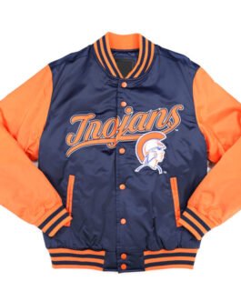 Virginia State Navy and Orange Baseball Jacket