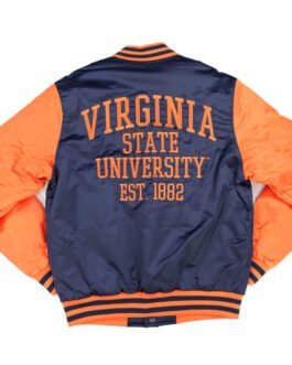 Virginia State Navy and Orange Baseball Jacket