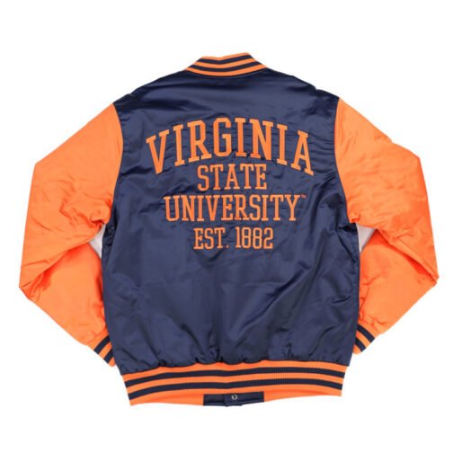 Virginia State Navy and Orange Baseball Jacket - Image 2