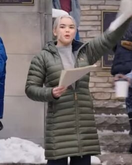 1UP Vivian Lee Puffer Green Hooded Coat