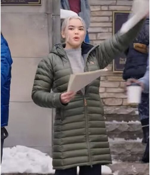 1UP Vivian Lee Puffer Green Hooded Coat