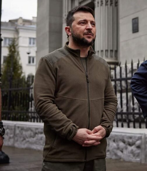 Fleece Volodymyr Zelenskyy Green Jacket - Image 6