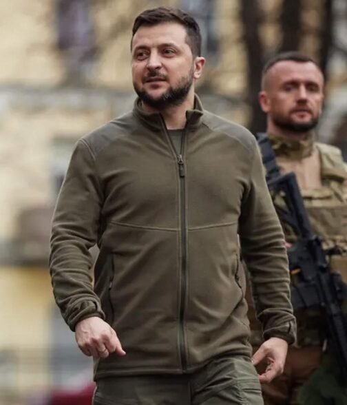 Fleece Volodymyr Zelenskyy Green Jacket - Image 7