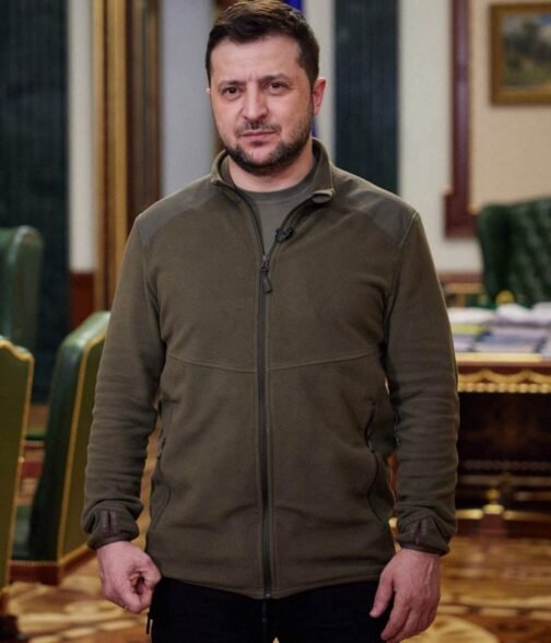 Fleece Volodymyr Zelenskyy Green Jacket - Image 2