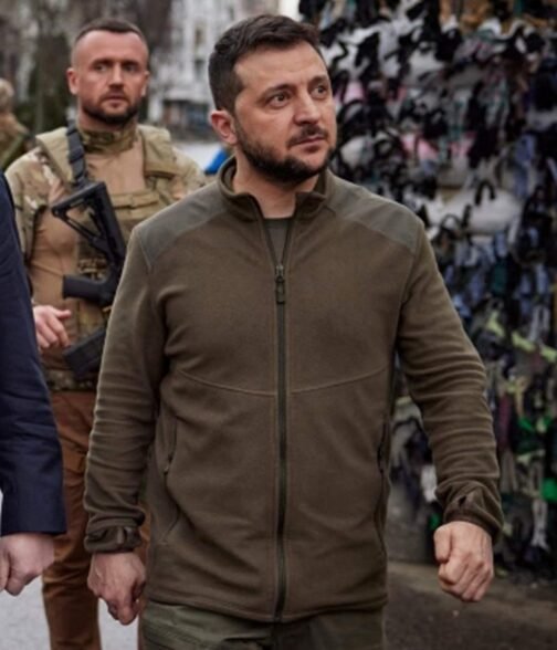 Fleece Volodymyr Zelenskyy Green Jacket - Image 12