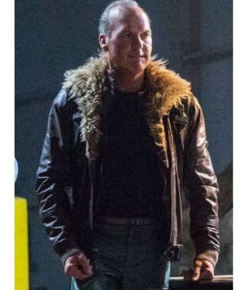Spiderman Homecoming Michael Keaton Brown Leather Jacket - Image 5