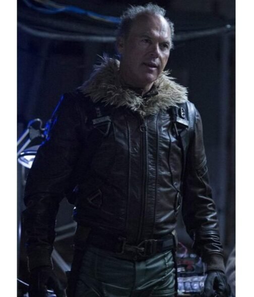 Spiderman Homecoming Michael Keaton Brown Leather Jacket - Image 4