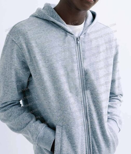Secret Headquarters Walker Scobell Grey Fleece Hoodie - Image 4