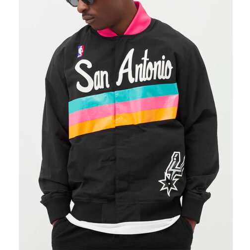Warm Up San Antonio Spurs Black Jacket - Image 4