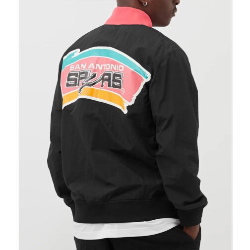 Warm Up San Antonio Spurs Black Jacket - Image 5