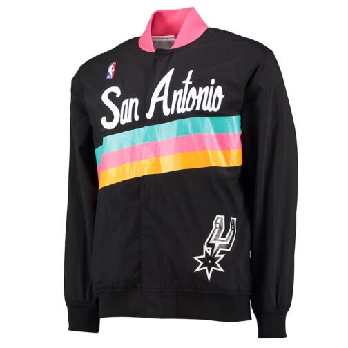 Warm Up San Antonio Spurs Black Jacket - Image 3