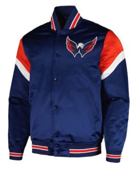 Washington Capitals Midweight Navy Satin Jacket