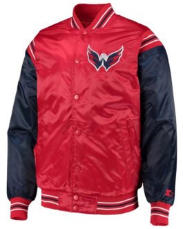 Washington Capitals Red and Blue Satin Jacket