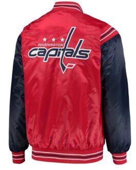 Washington Capitals Red and Blue Satin Jacket