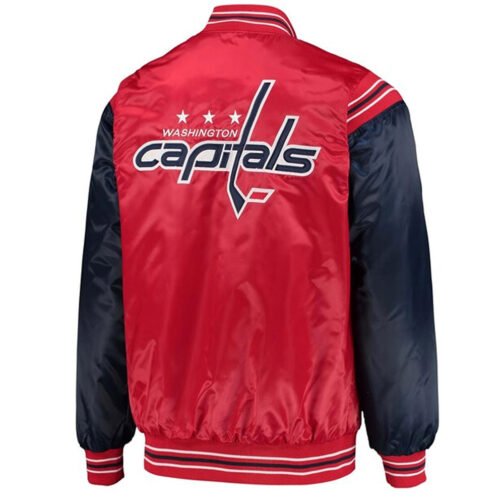 Washington Capitals Red and Blue Satin Jacket - Image 2