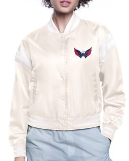 Washington Capitals Printed Logo Varsity Satin Jacket