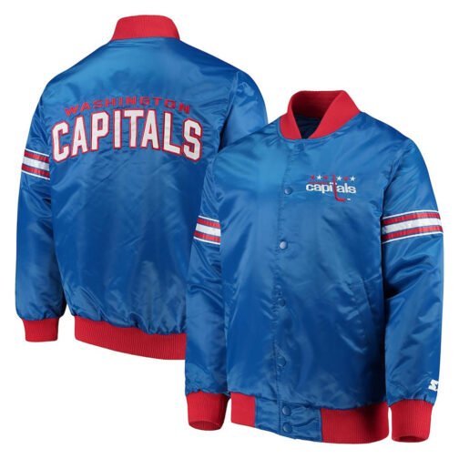 Washington Capitals Draft Pick Royal Blue Satin Jacket - Image 3