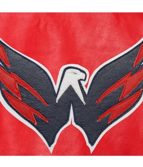 Washington Capitals Bomber Red Leather Jacket - Image 3