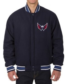 Varsity Washington Capitals Navy Blue Wool Jacket