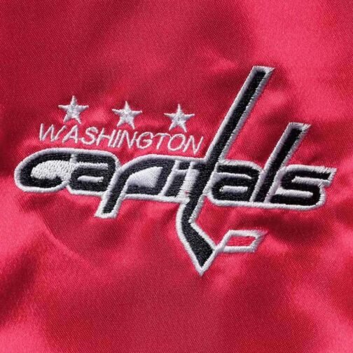 Washington Capitals Youth Gifted Goalie Red Satin Jacket - Image 4