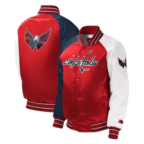 Washington Capitals Youth Varsity Satin Jacket - Image 3