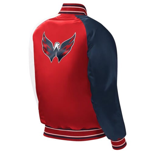 Washington Capitals Youth Varsity Satin Jacket - Image 2