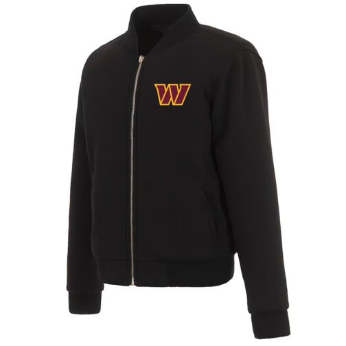 Washington Commanders Nylon Black Bomber Jacket