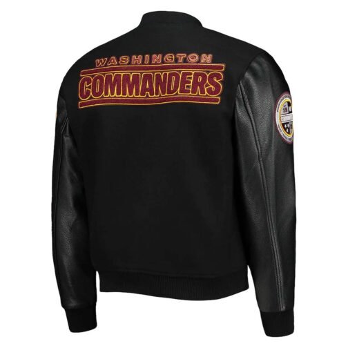 Washington Commanders Black Letterman Jacket - Image 2