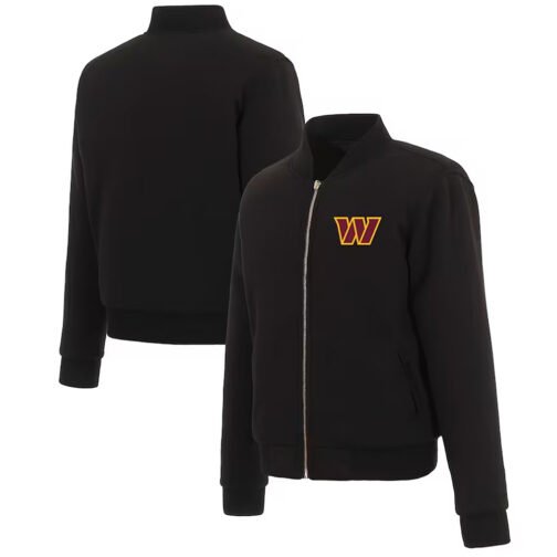 Washington Commanders Nylon Black Bomber Jacket - Image 3