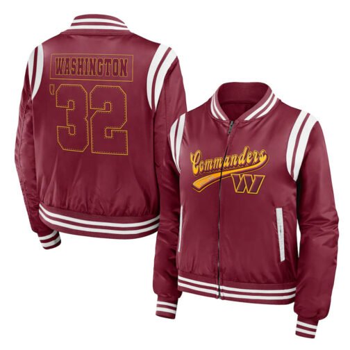 Washington Commanders Burgundy Bomber Full-Zip Jacket - Image 3