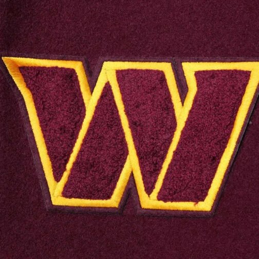 Washington Commanders Burgundy and White Letterman Jacket - Image 8